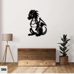 Metal Ejderha Duvar Sanatı Dekoru, Siyah, Modern Fantezi Tasarım, Ev için 3D Duvar Heykeli 27,5x19,7 inç (70X50)