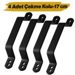 Metal El Tutamagı Çekme Kolu Kapı Tutma Kulbu 17 cm Kulp Kapı Tutamağı Kulpu Mat Siyah Renk (4 Adet)