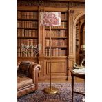 Metal Eskitme Gold Ayak Toile De Jouy Vintage Lambader Kırmızı Başlık