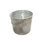 Metal Galvaniz Su Kovası 27 cm Yuvarlak Su, Süt kovası - Gri - 12 lt