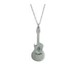 Metal Gitar Tasarımlı Rock Müzik Temalı Kolye – Unisex - 60 Cm Zincir