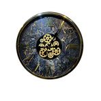 Metal Gold Kaplama Camlı Aktif Çarklı Duvar saati