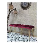 Metal Gold Tel Ayaklı 100 Cm Puf Bench - Puf - Bench - Oturak - Mutfak Oturağı - Antre Oturağı Bordo Renk 100 X 40 Boyut/Ebat