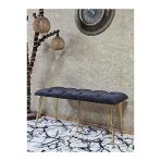 Metal Gold Tel Ayaklı 100 Cm Puf Bench - Puf - Bench - Oturak - Mutfak Oturağı - Antre Oturağı Füme Renk 100 X 40 Boyut/Ebat