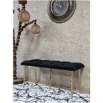 Metal Gold Tel Ayaklı 100 cm Puf Bench - Puf - Bench - Oturak - Mutfak Oturağı - Antre Oturağı Siyah Renk 100 x 40 Boyut/ebat - Çok Renkli