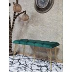 Metal Gold Tel Ayaklı 100 cm Puf Bench - Puf - Bench - Oturak - Mutfak Oturağı - Antre Oturağı Yeşil Renk 100 x 40 Boyut/ebat - Çok Renkli