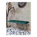 Metal Gold Tel Ayaklı 100 Cm Puf Bench - Puf - Bench - Oturak - Mutfak Oturağı - Antre Oturağı Yeşil Renk 100 X 40 Boyut/Ebat
