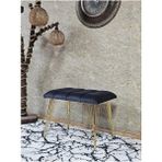 Metal Gold Tel Ayaklı 60 cm Puf Bench - Puf - Bench - Oturak - Mutfak Oturağı - Antre Oturağı Füme Renk 60 x 40 Boyut/ebat - Çok Renkli
