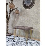 Metal Gold Tel Ayaklı 60 cm Puf Bench - Puf - Bench - Oturak - Mutfak Oturağı - Antre Oturağı Kahverengi Renk 60 x 40 Boyut/ebat - Çok Renkli