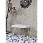 Metal Gold Tel Ayaklı 60 cm Puf Bench - Puf - Bench - Oturak - Mutfak Oturağı - Antre Oturağı Krem Renk 60 x 40 Boyut/ebat - Çok Renkli