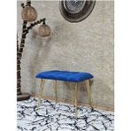 Metal Gold Tel Ayaklı 60 cm Puf Bench - Puf - Bench - Oturak - Mutfak Oturağı - Antre Oturağı Mavi Renk 60 x 40 Boyut/ebat - Çok Renkli