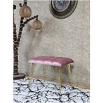 Metal Gold Tel Ayaklı 60 cm Puf Bench - Puf - Bench - Oturak - Mutfak Oturağı - Antre Oturağı Pembe Renk 60 x 40 Boyut/ebat - Çok Renkli