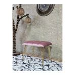 Metal Gold Tel Ayaklı 60 Cm Puf Bench - Puf - Bench - Oturak - Mutfak Oturağı - Antre Oturağı Pembe Renk 60 X 40 Boyut/Ebat