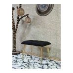 Metal Gold Tel Ayaklı 60 Cm Puf Bench - Puf - Bench - Oturak - Mutfak Oturağı - Antre Oturağı Siyah Renk 60 X 40 Boyut/Ebat
