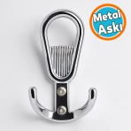 Metal Gümüş Krom Askı Askılık Duvar Vidalı Çanta Elbise Asma Portmanto Vestiyer Banyo Mutfak Askısı