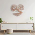 Metal Hayat Ağacı Kalp Duvar Sanatı, 24 x 24 inç, Doğa Duvar Heykeli, Modern Minimalist Dekor (Bronz, 28x25 inç (70x63 cm), Boyutlar)