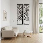 Metal Hayat Ağacı Oturma Odası Büyük Duvar Dekorasyonu (Siyah, 41"x11" / 105 x 28 m x 2 adet)