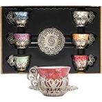 Metal Kahve Sunum Seti, 6'lı Espresso Fincan Takımı, Şık ve Zarif Tasarım - Seçenek 1
