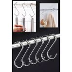 Metal Kanca, S Kanca, Banyo Mutfak Elbise Dolabı Askı S Kanca 8,5 cm Demir Kanca - Abanoz