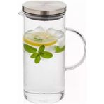 Metal Kapaklı Cam Sürahi – 1200 Ml Dayanıklı Şeffaf Cam, Ergonomik Kulplu, Soğuk İçecekler İçin Şık Tasarım