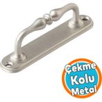 Metal Kapı Çekme Kolu 12 cm Tutamağı Kulp Saclı Kulpları Dolap Mobilya Dolap Çekmece Saten - Beyaz
