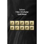 Metal Kapı Daire Apartman Masa Dolap Numarası Set Takım 10’lu (1’den 10’a Kadar) Metal 5X5CM - Altın - 5 x 5 cm