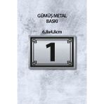 Metal Kapı Numarası Gold Veya Gümüş Baskı 6,8x4,8cm – Yapışkanlı, Isı Baskılı, Kalıcı ve Dayanıklı Metal Numara (Kapı, Dolap, Masa, Oda Kullanımı) - 6,8 x 4,8 cm