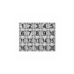 Metal Kapı,masa,dolap Numarası 10x10cm 20 Adet (1…20) Gümüş Renk Metal