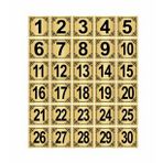Metal Kapı,masa,dolap Numarası 10x10cm 30 Adet (1…30) Altın Renk Metal