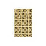 Metal Kapı,Masa,Dolap Numarası 10x10cm 40 adet (1..40) Altın Renk Metal