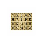 Metal Kapı,masa,dolap Numarası 15x15cm 20 Adet (1…20) Altın Renk Metal