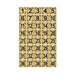Metal Kapı,Masa,Dolap Numarası 15x15cm 40 adet (1..40) Altın Renk Metal