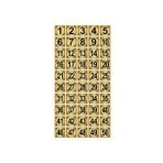 Metal Kapı,Masa,Dolap Numarası 15x15cm 50 adet (1..50) Altın Renk Metal