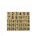 Metal Kapı,masa,dolap Numarası 20cmx20cm 30 Adet (1?30) Altın Renk Metal