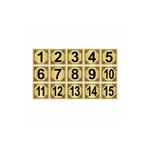 Metal Kapı,Masa,Dolap Numarası 20x20cm 15 adet(1..15) Altın Renk Metal