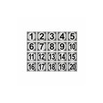 Metal Kapı,masa,dolap Numarası 20x20cm 20 Adet (1…20) Gümüş Renk Metal