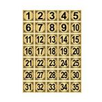 Metal Kapı,Masa,Dolap Numarası 20x20cm 35 adet (1..35) Altın Renk Metal