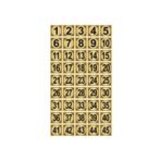 Metal Kapı,Masa,Dolap Numarası 20x20cm 45 adet (1..45) Altın Renk Metal