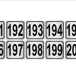 Metal Kapı,masa,dolap Numarası 3,5cmx3,5cm 10 Adet (191?200) Gümüş Renk Metal