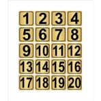 Metal Kapı,masa,dolap Numarası 3,5cmx3,5cm 20 Adet (1?20) Altın Renk Metal