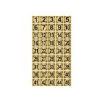 Metal Kapı,Masa,Dolap Numarası 4x4cm 45 adet (1..45) Altın Renk Metal