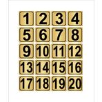 Metal Kapı,masa,dolap Numarası 5cmx5cm 20 Adet (1?20) Altın Renk Metal