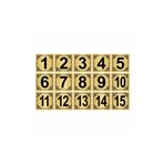 Metal Kapı,Masa,Dolap Numarası 5x5cm 15 adet(1..15) Altın Renk Metal