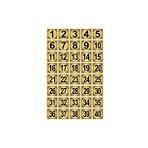 Metal Kapı,Masa,Dolap Numarası 5x5cm 40 adet (1..40) Altın Renk Metal