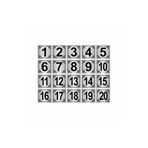 Metal Kapı,masa,dolap Numarası 7x7cm 20 Adet (1…20) Gümüş Renk Metal