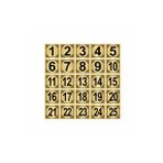 Metal Kapı,Masa,Dolap Numarası 7x7cm 25 adet (1..25) Altın Renk Metal