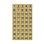 Metal Kapı,Masa,Dolap Numarası 7x7cm 45 adet (1..45) Altın Renk Metal