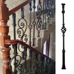 Metal Kare Merdiven Korkuluk Mili 1.2 "Güverte Tavan Arası Ön Sundurma Evi ve Otel Düz Ayakkabı Dahil H 100cm/39.3'ü 1 Arada Paket