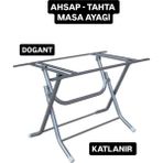 Metal Katlanır-Werzalit Ahşap 80 ve 90 cm Yuvarlak Masalar Için Katlanabilir Masa Ayağı - Gri