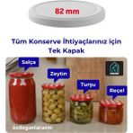 Metal Kavanoz Konserve Kapağı Beyaz 82 mm 10 Adet